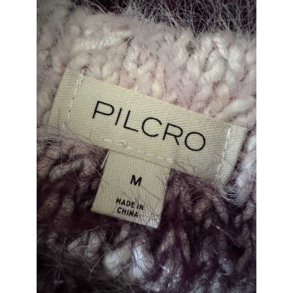 Pilcro Baby Sweater Short Sleeve Pink Striped Fuzzy Cozy M - Picture 8 of 12